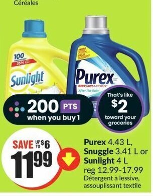 FreshCo Purex ,Snuggle or Sunlight offer