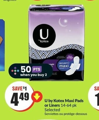FreshCo U by Kotex Maxi Pads or Liners offer