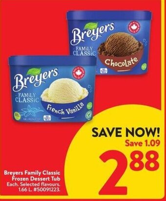 Walmart Breyers Family Classic Frozen Dessert Tub offer