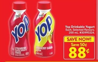 Walmart Yop Drinkable Yogurt offer