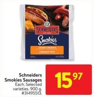 Walmart Schneiders Smokies Sausages offer