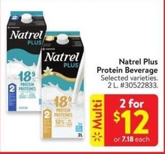 Walmart Natrel Plus Protein Beverage offer