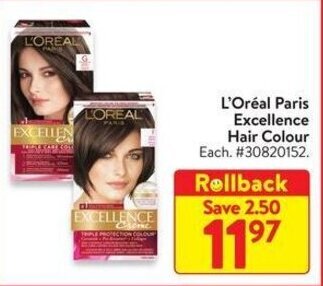 Walmart L'Oréal Paris Excellence Hair Colour offer