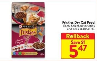 Walmart Friskies Dry Cat Food offer