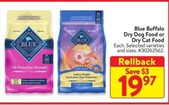 Walmart Blue Buffalo Dry Dog Food or Dry Cat Food offer