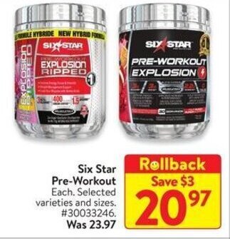 Walmart Six Star Pre-Workout offer