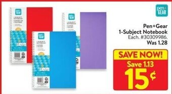 Walmart Pen+Gear 1-Subject Notebook offer