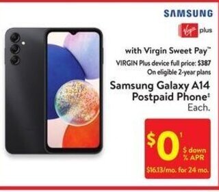 Walmart Samsung Galaxy A14 Postpaid Phone offer