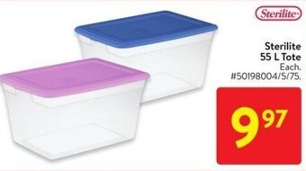 Walmart Sterilite 55 L Tote offer