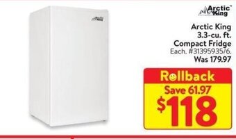 Walmart Arctic King 3.3-cu. ft. Compact Fridge offer