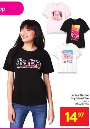 Walmart Ladies' Barbie Boyfriend Tee offer