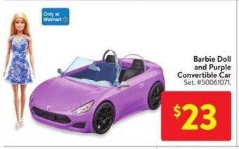 Walmart Barbie Doll and Purple Convertible Car offer