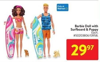 Barbie Doll with Surfboard & Puppy