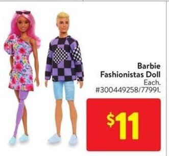 Walmart Barbie Fashionistas Doll offer