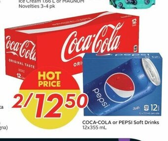 Sobeys COCA-COLA or PEPSI Soft Drinks 12x355mL offer