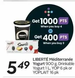 Sobeys LIBERTÉ Méditerranée Yogurt 900 g offer