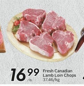 Sobeys Fresh Canadian Lamb Loin Chops 37.46/kg offer