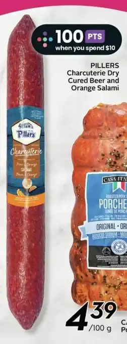 Sobeys PILLERS Charcuterie Dry Cured Beer and Orange Salami offer