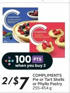 Sobeys COMPLIMENTS Pie or Tart Shells or Phyllo Pastry 255-454 g offer