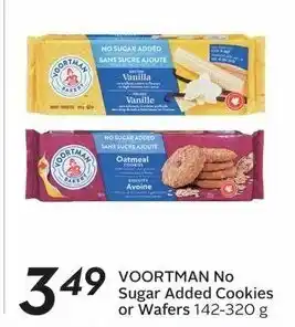 Sobeys VOORTMAN No Sugar Added Cookies or Wafers 142-320 g offer