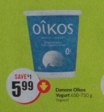 FreshCo Danone Oikos Yogurt 650-750 g offer