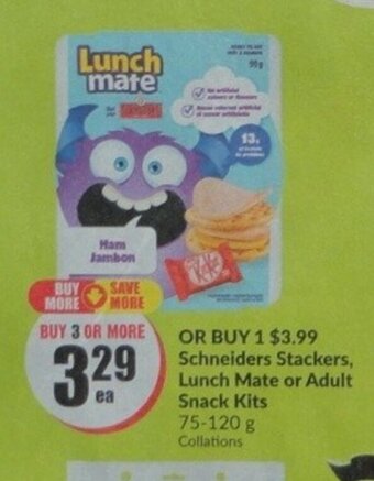 FreshCo Schneiders Stackers, Lunch Mate or Adult Snack Kits offer