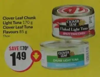 FreshCo Clover Leaf Chunk Light Tuna, Clover Leaf Tuna Flavours 85 g offer