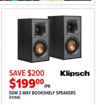 2001 Audio Video Klipsch 50w 2-way bookshelf speakers offer