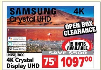2001 Audio Video Samsung 4k crystal display uhd 75 offer
