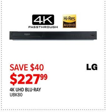2001 Audio Video Lg 4k uhd blu- ray offer