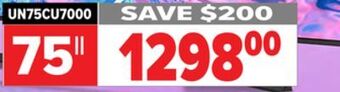 2001 Audio Video Samsung crystal uhd 75 offer