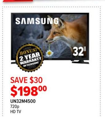 2001 Audio Video Samsung 32 720p hd tv offer