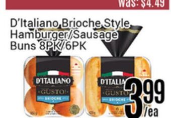 Nations Fresh Foods D'italiano brioche style hamburger/sausage offer