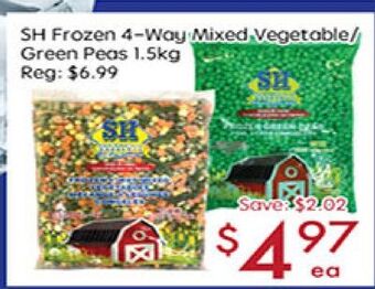 Sunny Food Mart Sh frozen 4-way mixed vegetable/ green peas offer