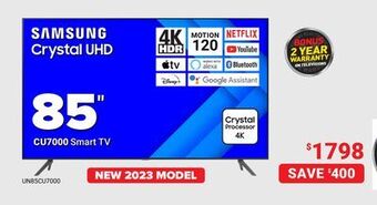Visions Electronics Samsung cu7000 smart tv 85 offer
