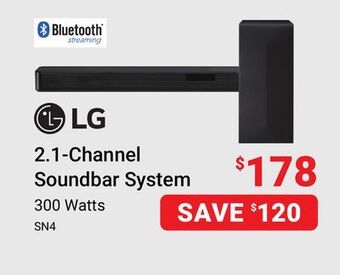 Visions Electronics Lg 2.1-channel soundbar system offer