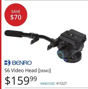Vistek Benro s6 video head [demo] offer