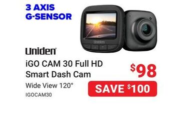 Visions Electronics Uniden igo cam 30 full hd smart dash cam offer