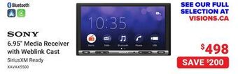 Visions Electronics Sony 6.95 media receiver with weblink cast offer