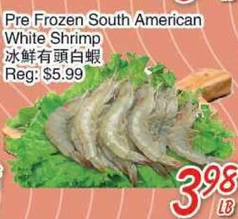 Foody Mart Pre frozen south american white shrimp offer