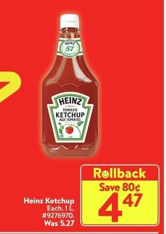 Walmart Heinz Ketchup 1 L offer
