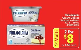 Walmart Philadelphia Cream Cheese 227 g - 250 g offer