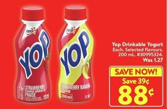 Walmart Yop Drinkable Yogurt 200 mL offer