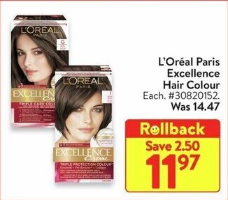 Walmart L'Oréal Paris Excellence Hair Colour offer