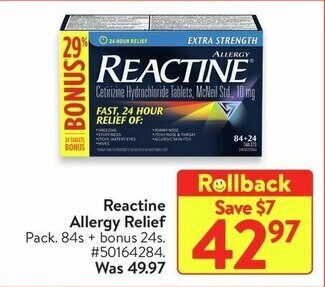 Walmart Reactine Allergy Relief offer
