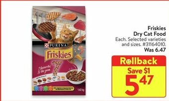 Walmart Friskies Dry Cat Food offer