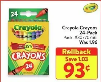 Walmart Crayola 24-Pack offer