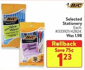 Walmart Selected Stationery offer