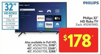 Walmart Philips 32" HD Roku TV offer