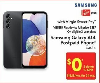 Walmart Samsung Galaxy A14 Postpaid Phone Each. offer